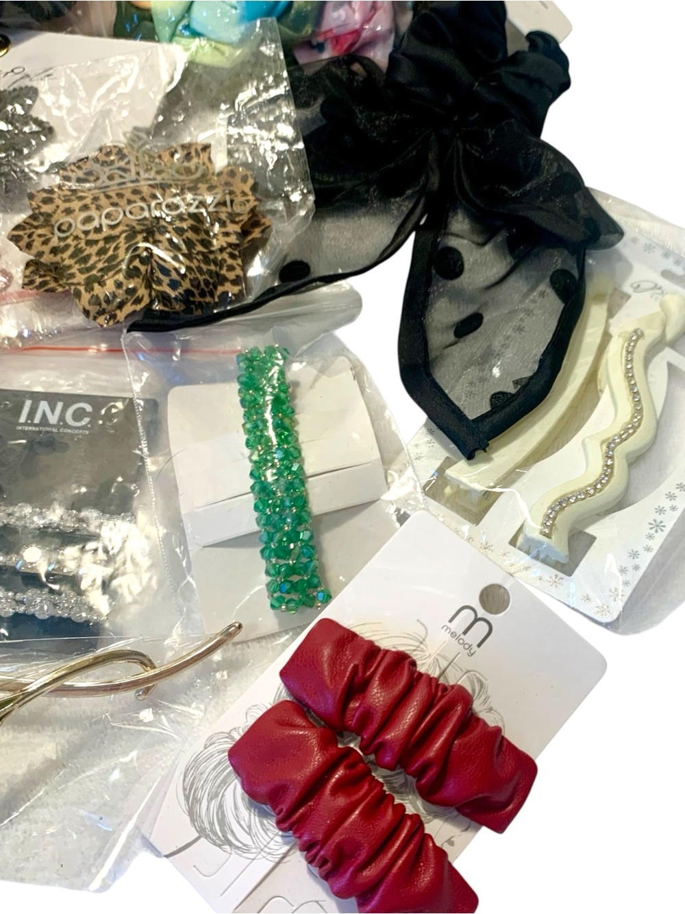 40+ piece hair accessory bundle with Pink Pouch Mixed Colors NWT & handmade - Picture 14 of 14
